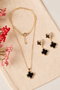 Heliophilia Silver Conjunto de collar y pendientes de metal CSET9824 Dorado